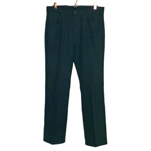 Vintage 70s Levi's Black Tab Men's 36 X 30 Dacron Polyester Blue Bootcut Pants - Picture 1 of 5